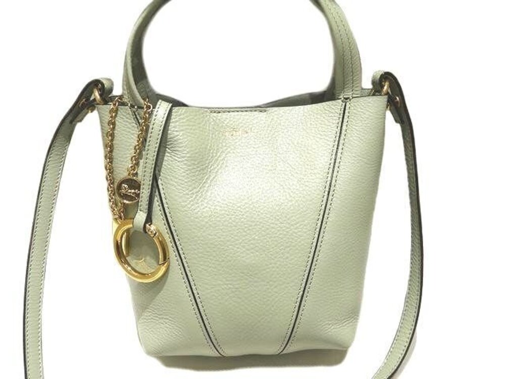 Chloe Spin Tote Bag Sea Grass Leather Green